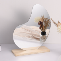 졸리베이비 감성 인테리어 불규칙 아크릴 탁상거울, 강낭콩