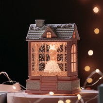 러브하우스 뮤직 자동 눈날림 조명 오르골, 버블엔젤 핑크