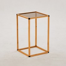 데리B 브론즈 유리 큐브 협탁 400, B형 골드