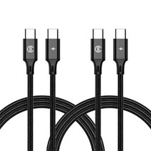 디씨네트워크 페브릭 C to C PD 고속 충전케이블 60W 2p, 3m, BLACK