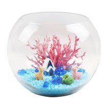 가습 원형 유리볼 25 어항세트, 블루