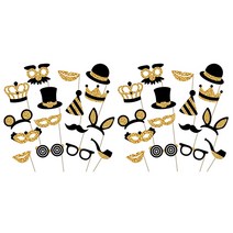 블럭마트 파티용품 반짝이 종이 토퍼 16종 세트, 2세트, 골드