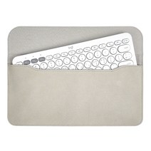 BOHO 블루투스 키보드 휴대용 스웨이드 파우치 호환 로지텍 K380 MX Keys Mini, 화이트실버