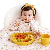 베이비클로 이유식 방수턱받이 긴팔 일반형, 기린 브라운, 1개