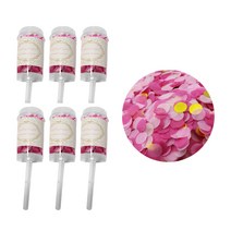 블럭마트 웨딩용품 색종이 푸시 튜브 꽃가루, 6개, TYPE3