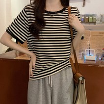 어썸풀 여성용 티에라 스트라이프 반팔티