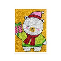 케이엠엘리 3D 크리스마스파티시리즈 액자형 샤이닝큐빅 보석십자수 DIY 키트 15 x 20 cm, 북극곰, 1세트
