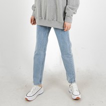 더간지 여성용 테이퍼드핏 허리밴딩 베이직 청바지