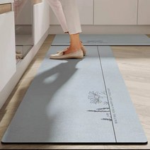 북유럽 논슬립 빨아쓰는 규조토 물흡수 주방 발매트 45 x 120 cm, 해피데이