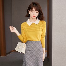 레몬소울 여성용 라데니 카라 니트 티셔츠