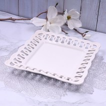 노비아 사각 레이스 접시