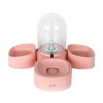냥이즈멍 반려동물 반자동 급수급식기, 핑크, 1개