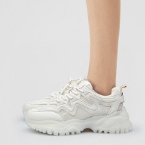 쿨하스 양가죽 키높이 웨이브 라인 스니커즈 LI027IV