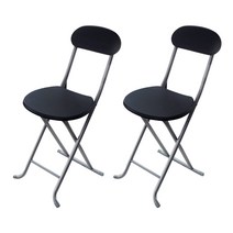 나무 등받이 의자 2p, 블랙