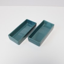 달소금 핸드메이드 도자기 직사각볼 접시 2p, 피콕, 2개