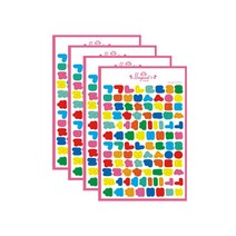 쁘띠팬시 컨페티한글 디자인 스티커 PD842, 혼합색상, 4개