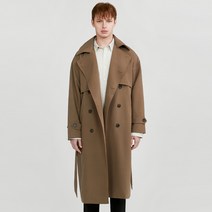 위켄드옴므 남성용 폴리에스테르 오버핏 트렌치 코트