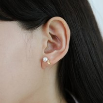 오플랑 여성용 실버 925 은침 진주 투웨이 귀걸이 O35JE37