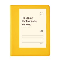 문구백서 비비드 5x7 포켓식 포토앨범, 옐로우(흑색내지), 40매