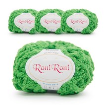 필립섬유 쎄비 로니로니 뜨개실 80g x 4p, 42 연두, 4개