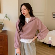 베러스윗 여성용 반오픈 골지 크롭 니트