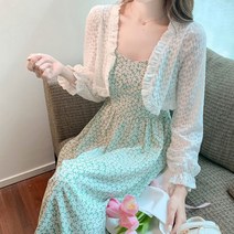 몬드스팟 여성용 레이스 긴 소매 탑 가디건 MO40