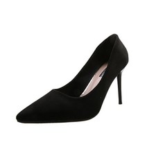 베이직 스웨이드 스틸레토 심플 여성 하이힐 9cm