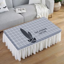 알럽홈 거실 커피테이블 쉬폰 커버, 격자선인장