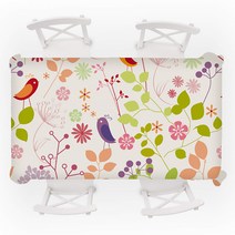 마켓에이 플렌츠 프린팅 린넨 식탁보, TYPE6, 140 x 220 cm