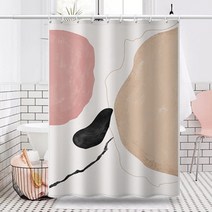 페어링 북유럽 스타일 솔리드 스트라이프 샤워 커튼 가리개 120 x 180 cm, 1개