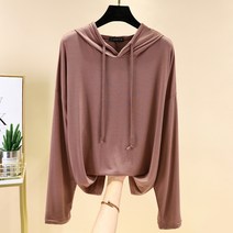 스타 풀오버 솔리드 컬러 데일리 임부 긴팔 후드티