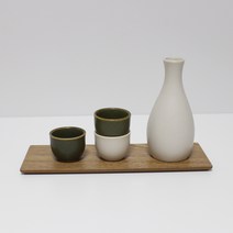 달소금 도자기 아몬드 술병 술잔 세트, 1세트, 술병 + 술잔 3p