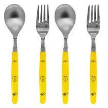 오가 유아용 도시락 친구들 수저 2p + 포크 2p 세트, 에그옐로우, 수저+포크