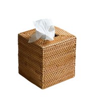 JCP 보헤미안 라탄 티슈 케이스 카멜, 1개