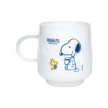 릴팡 스누피 내열 유리 티 머그 330ml SN6736, 화이트, 1개