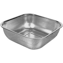 퀸센스 스텐 정사각 야채 쌈채소 물빠짐 채반, 실버