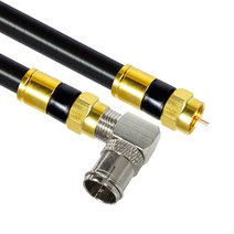 마하링크 국산 골드 고급형 RF 안테나 블랙 5C 꺾임 동축 수제작 케이블 2M, MLZ-GRL020(블랙)