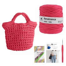 yarna 르네상스 데일리백 DIY 패키지, 진핑크(실), 랜덤발송(코바늘), 1세트