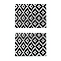 시크한 모던 기하학 패턴 린넨 아트 플레이스 매트 2p, 28, 32 x 21 cm