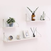 마벨인홈 인테리어 스틸우드 벽걸이 선반 3종 세트, 화이트, 1단
