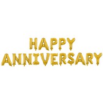 HAPPY ANNIVERSARY 결혼 기념일 알파벳 풍선, 골드, 1세트