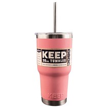 KEEP 스테인리스 보온 보냉 대용량 빨대 텀블러, 핑크, 900ml
