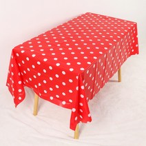마켓감성 파티 식탁보 도트 137 x 274 cm, 레드, 1개