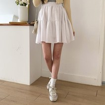 시크블랙 요카신 셔링 캉캉 밴딩 미니 스커트 cpsk5163k2c