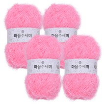 브랜드얀 마음 수세미 뜨개실 4p, 5 핑크