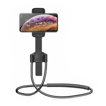 목걸이형 스마트폰 멀티 거치대 KS00549, 블랙, 1개
