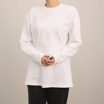 오키진 여성용 기본 특양면 라운드긴팔티
