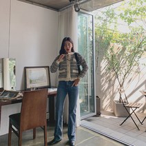 시크블랙 여성용 브나라 부츠컷 롱 데님 팬츠 PT8157K18