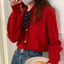 포플러앤씨 여성용 스카프 카라 니트 가디건