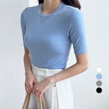 바블링브룩 여성용 레이온 라운드넥 반팔 티셔츠